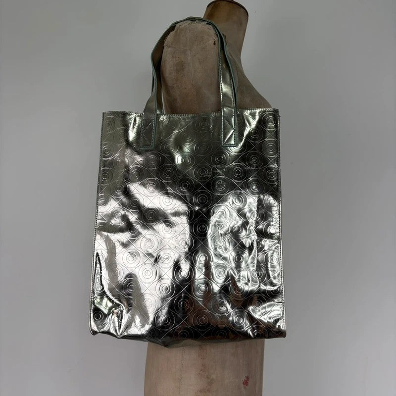 Silver metallic kenzo logo tote bag