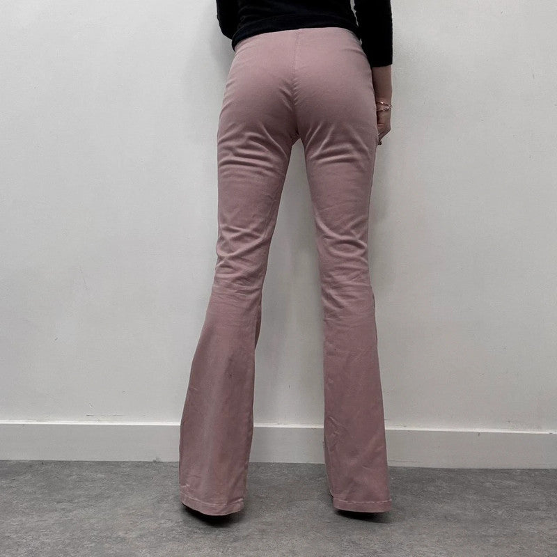 pink corset flared jeans