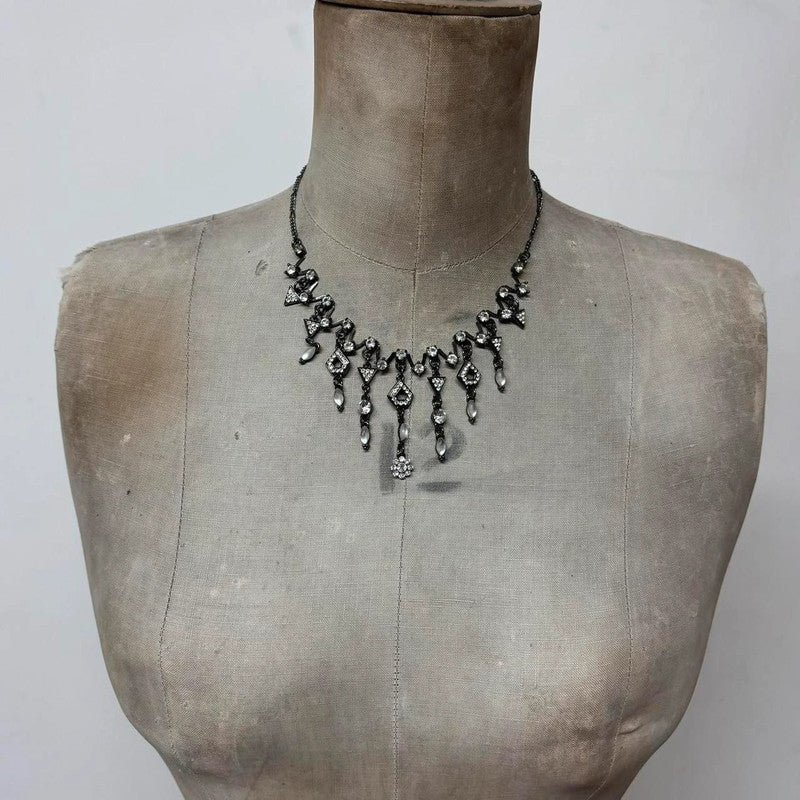 crystal drape flower fairy necklace