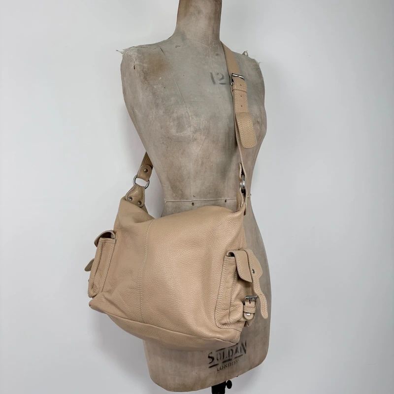 tan leather slouchy crossbody bag