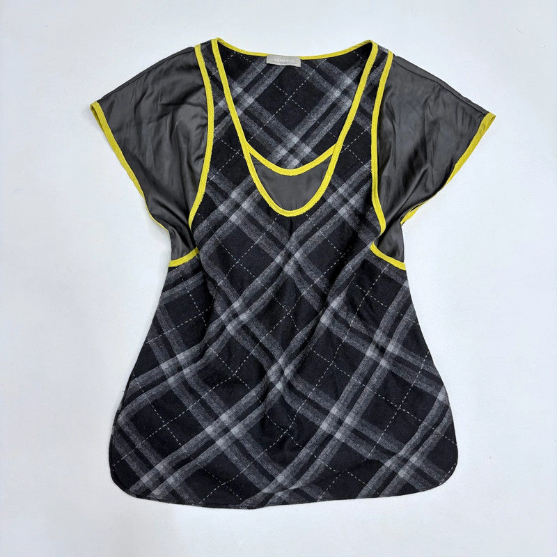 tartan layered fitted shirt