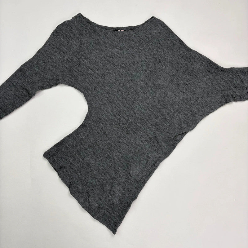 asymmetric grey batwing jumper