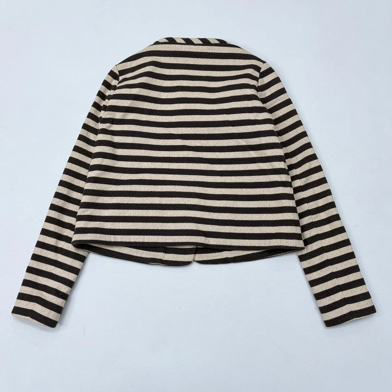 structured striped cropped jacket