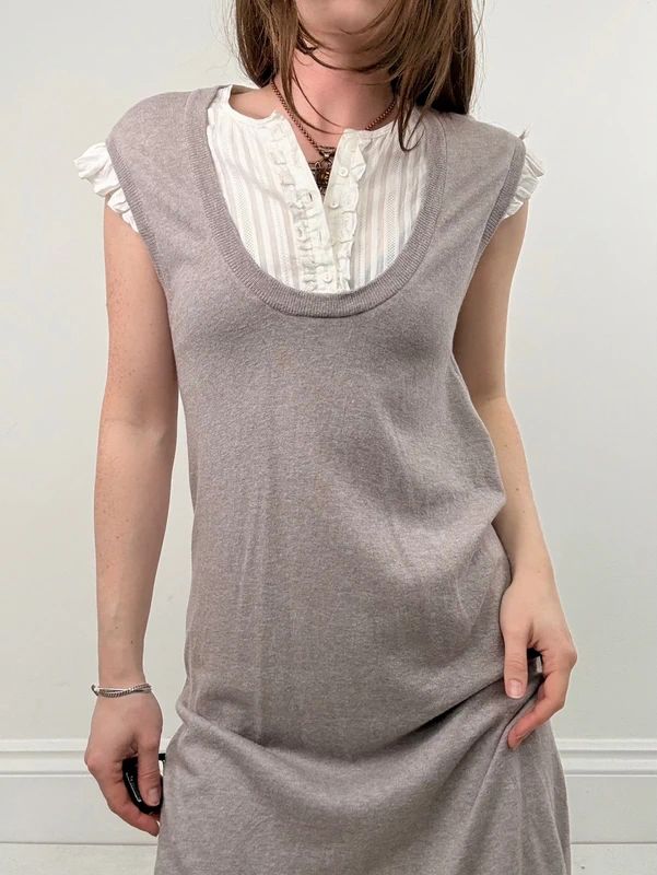 knitted Sandro layered shirt dress