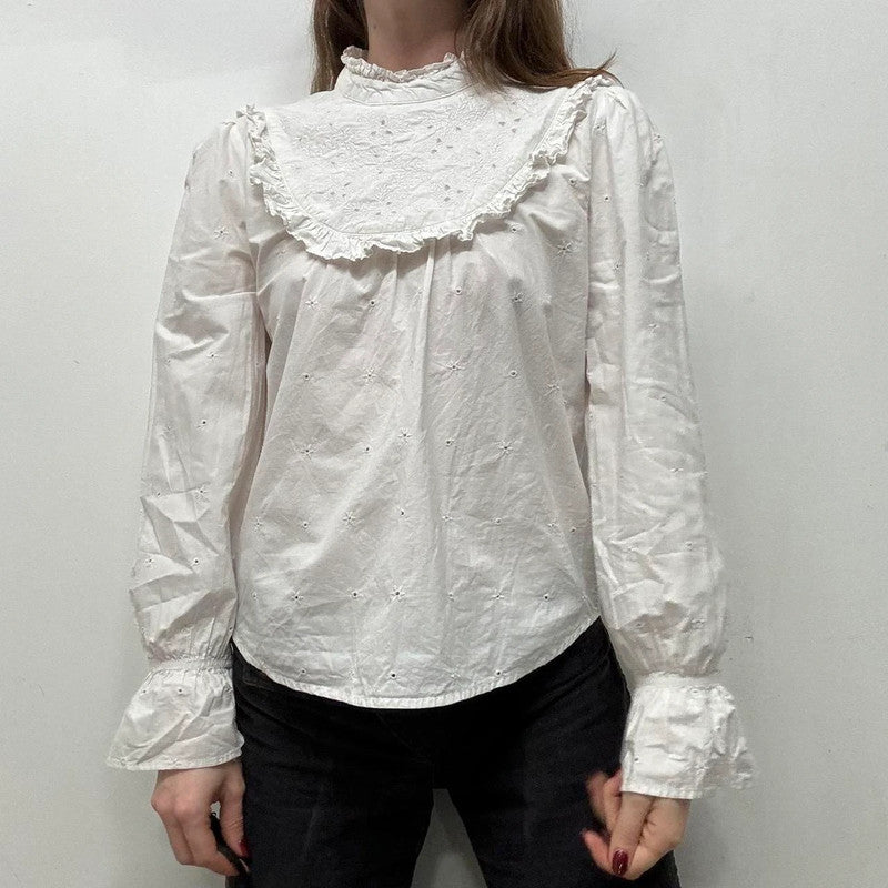 white lace cotton shirt