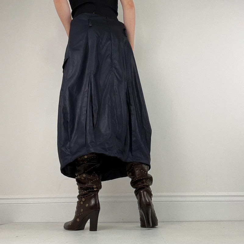 Sarah Pacini navy trench pleated skirt