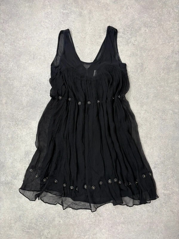 Grunge indie punky layered floaty black dress