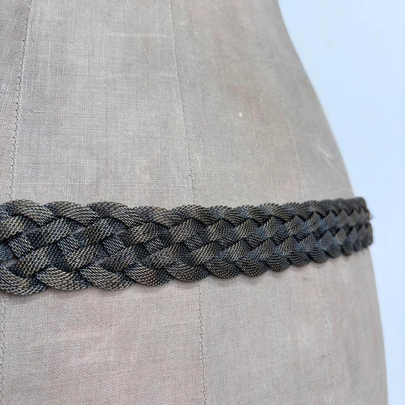 woven gold metal chunky belt