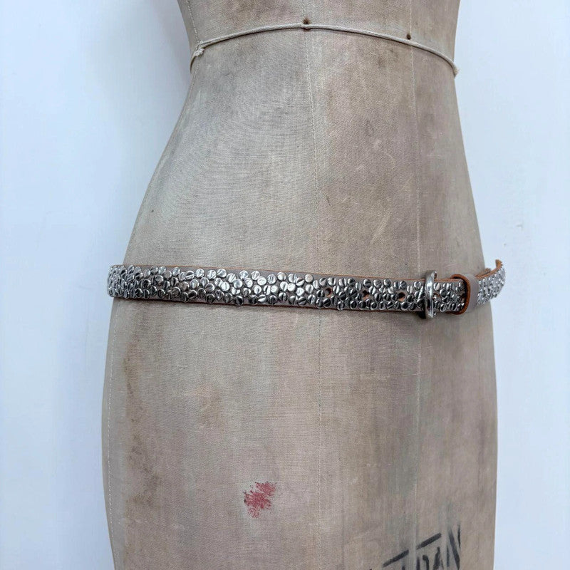 silver studded leather belt