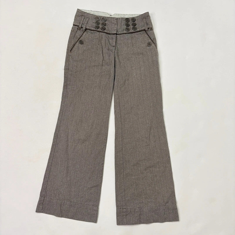 button corset waistband low rise suit pants