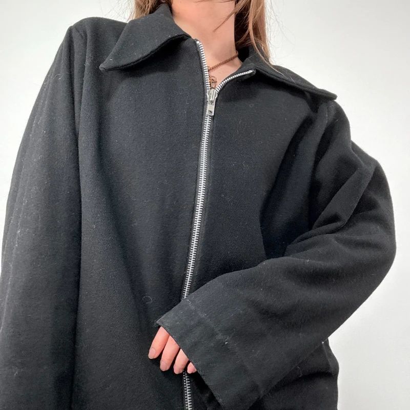 Black Wool Minimalist Jacket