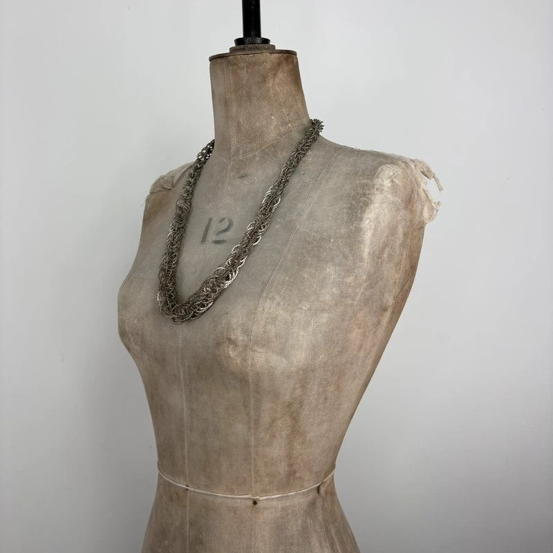 Chunky metal layered chain necklace