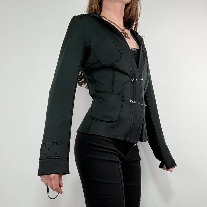 black Cop Copine archival Safety pin jacket hoodie