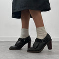 black heel buckle loafers