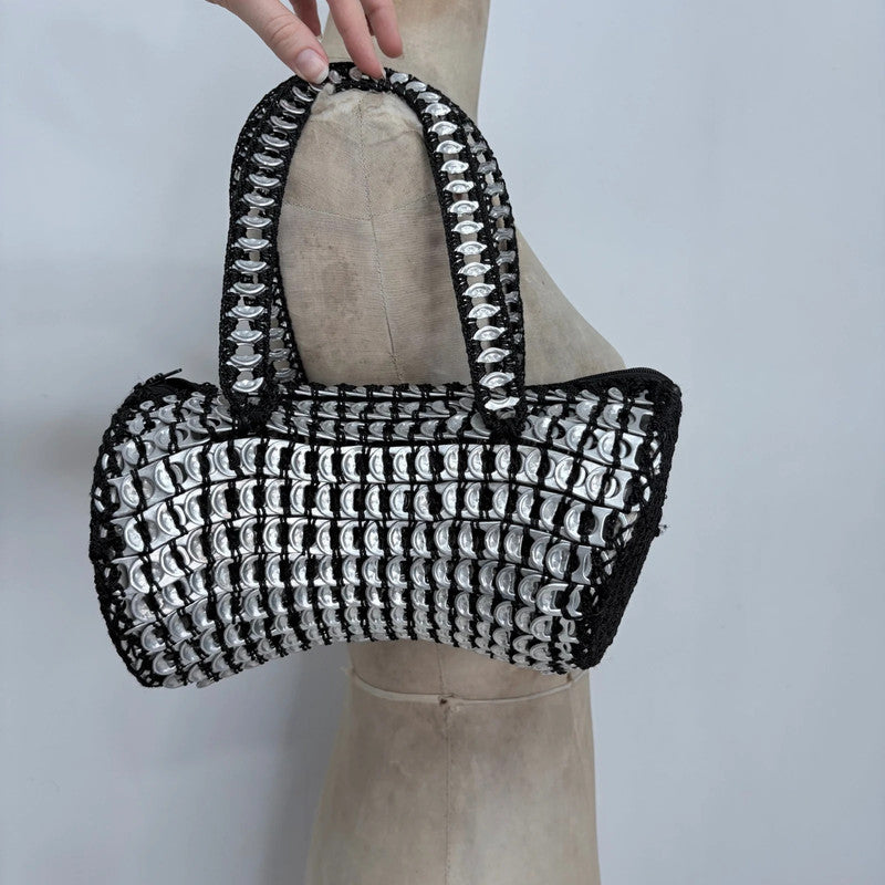silver metal beer cap bag