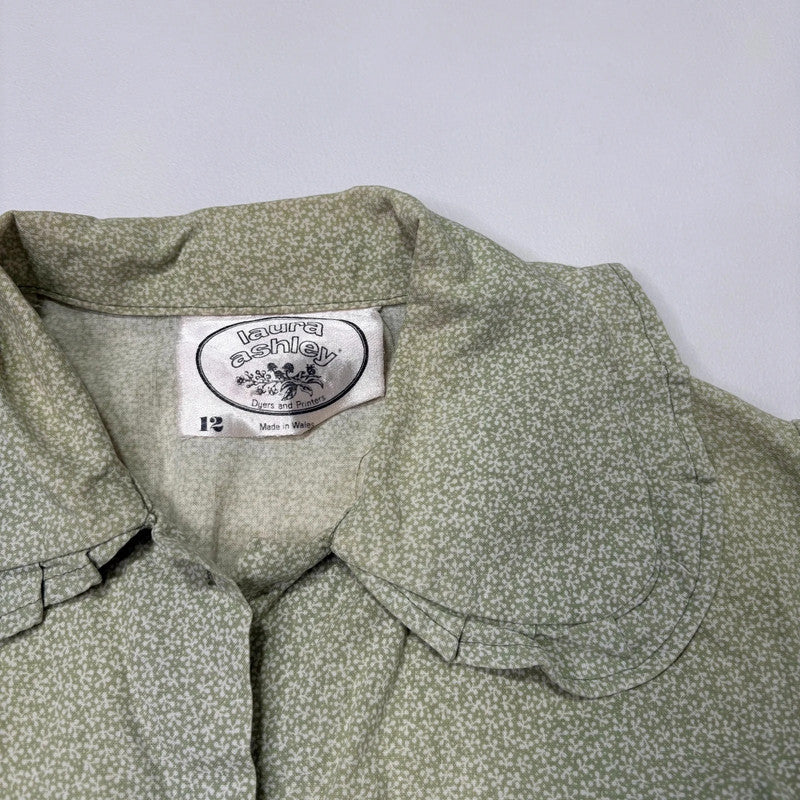 Laura Ashley green floral puff shirt