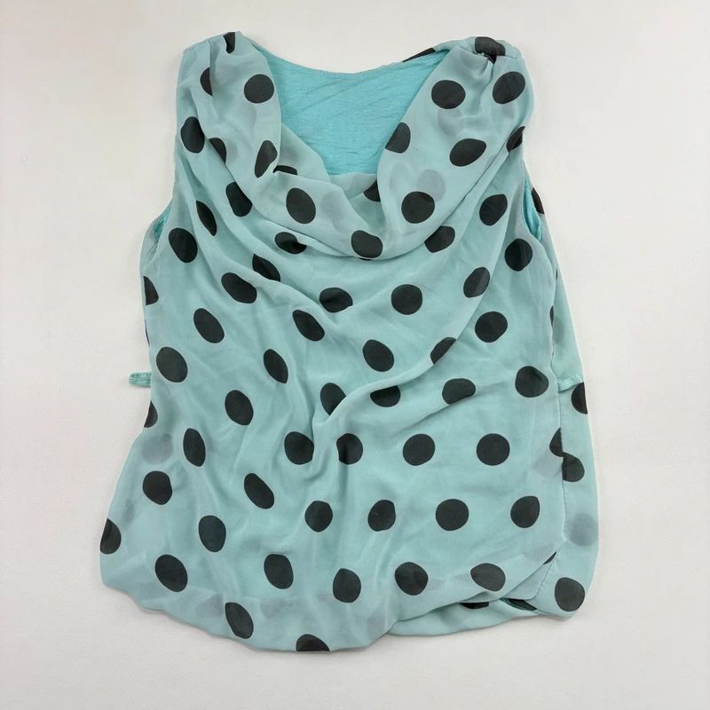 Slouchy Silk Polka Dot Vest