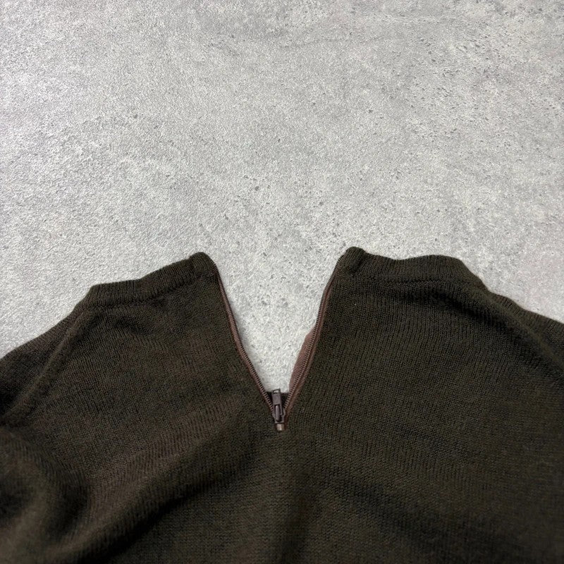 brown earthy graphic printed Y2K jumper