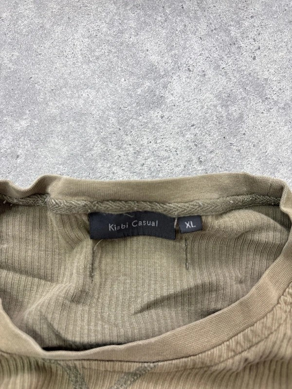 oversized khaki ribbed military t-shirt