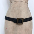 Black studded leather buckle belt