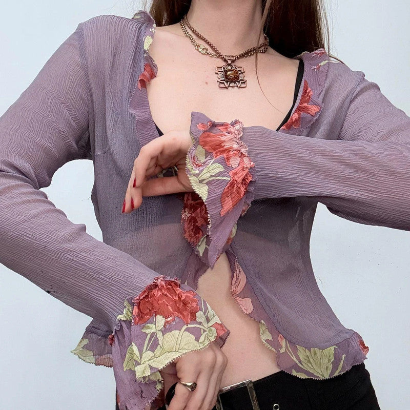 sheer crinkle silk fairy shirt
