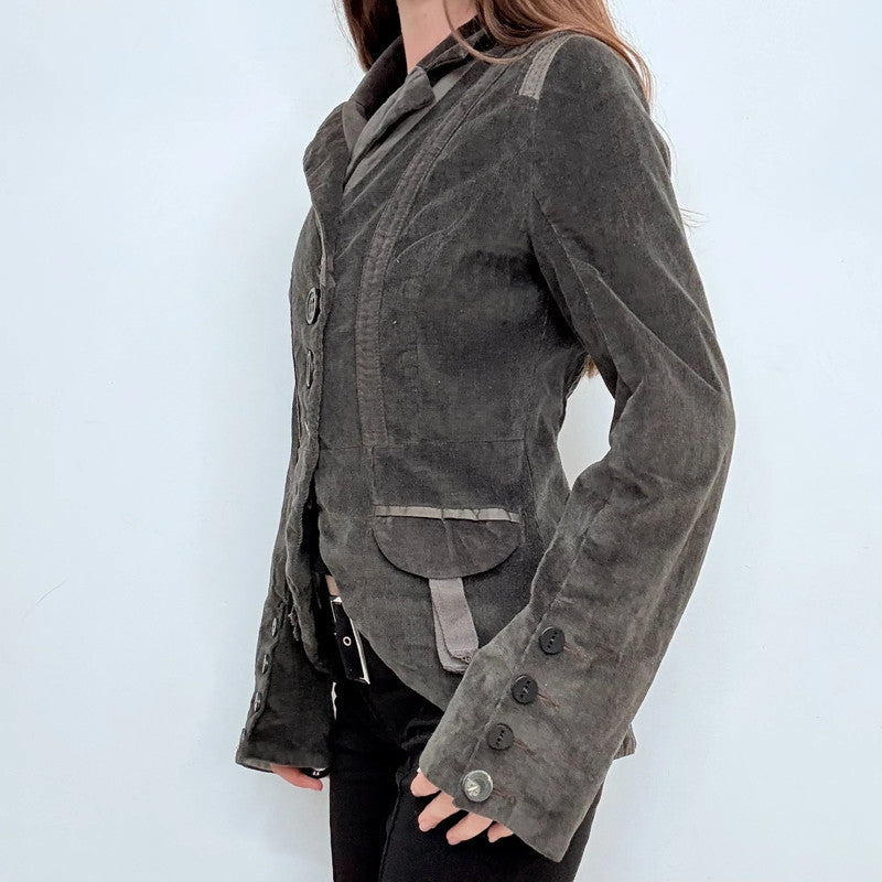 flared asymmetric military jacket