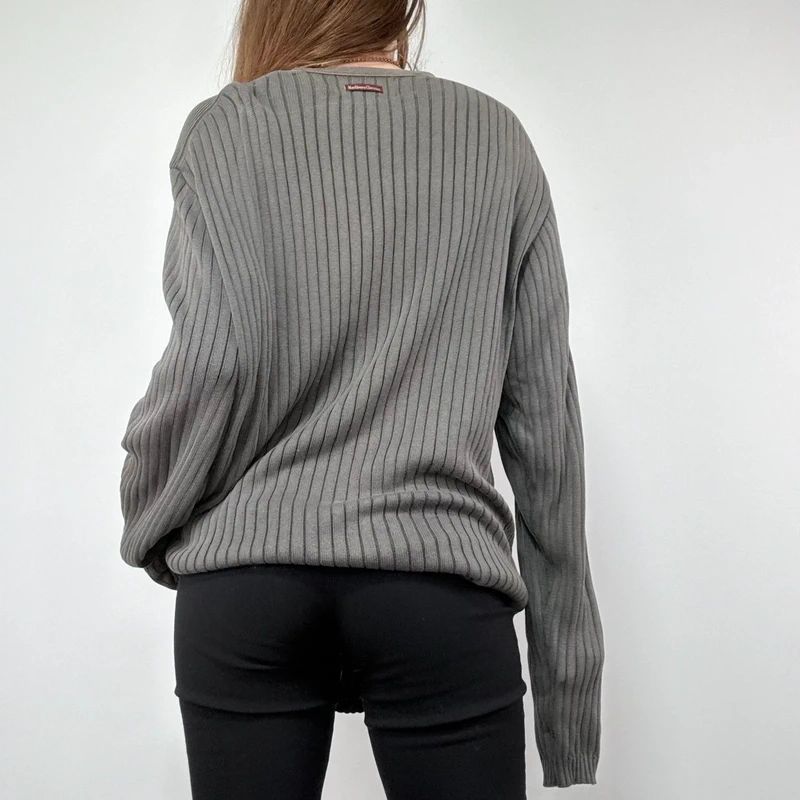 Ribbed Slouchy Distressed Jumper