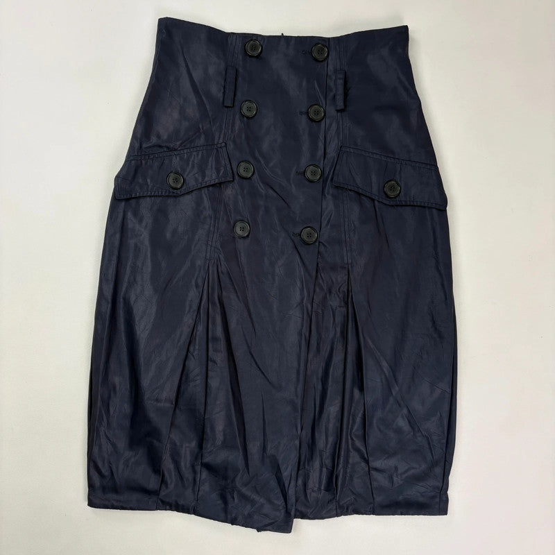 Sarah Pacini navy trench pleated skirt