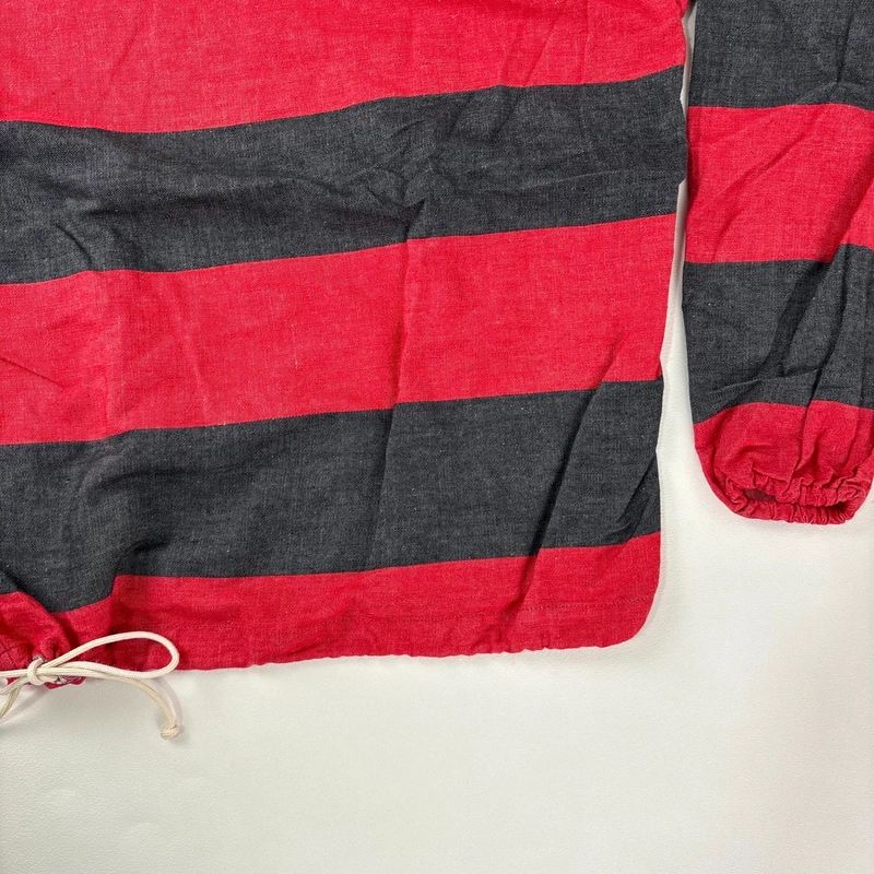 oversized striped cotton chore shirt