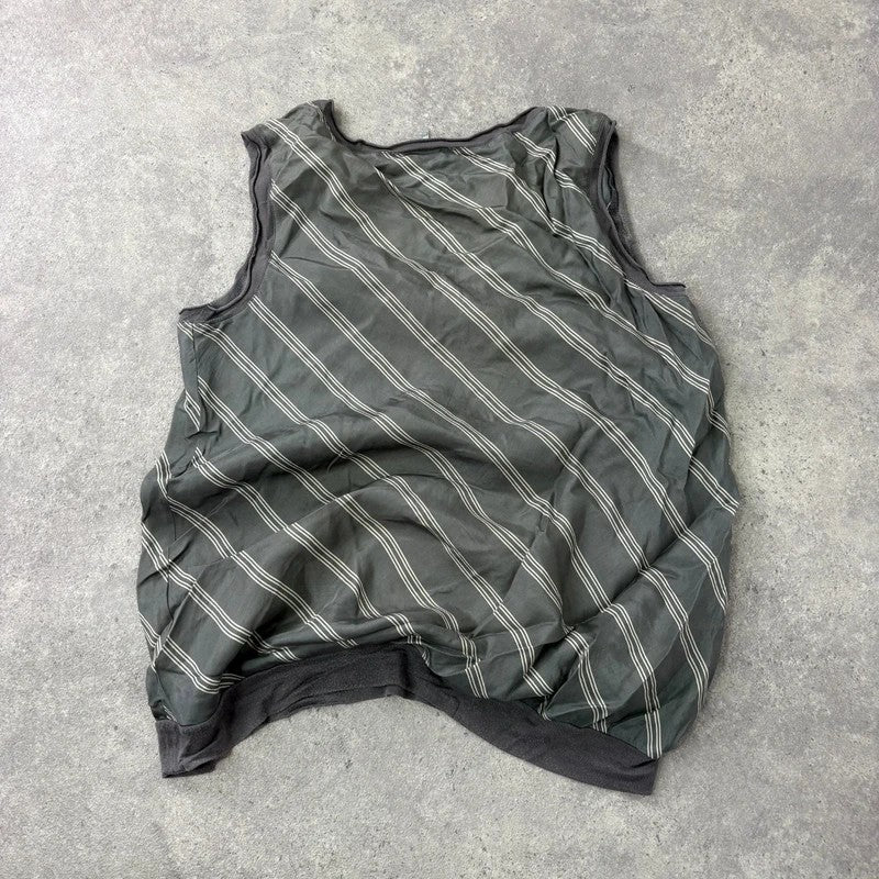 pinstripe silk slouchy grey vest top