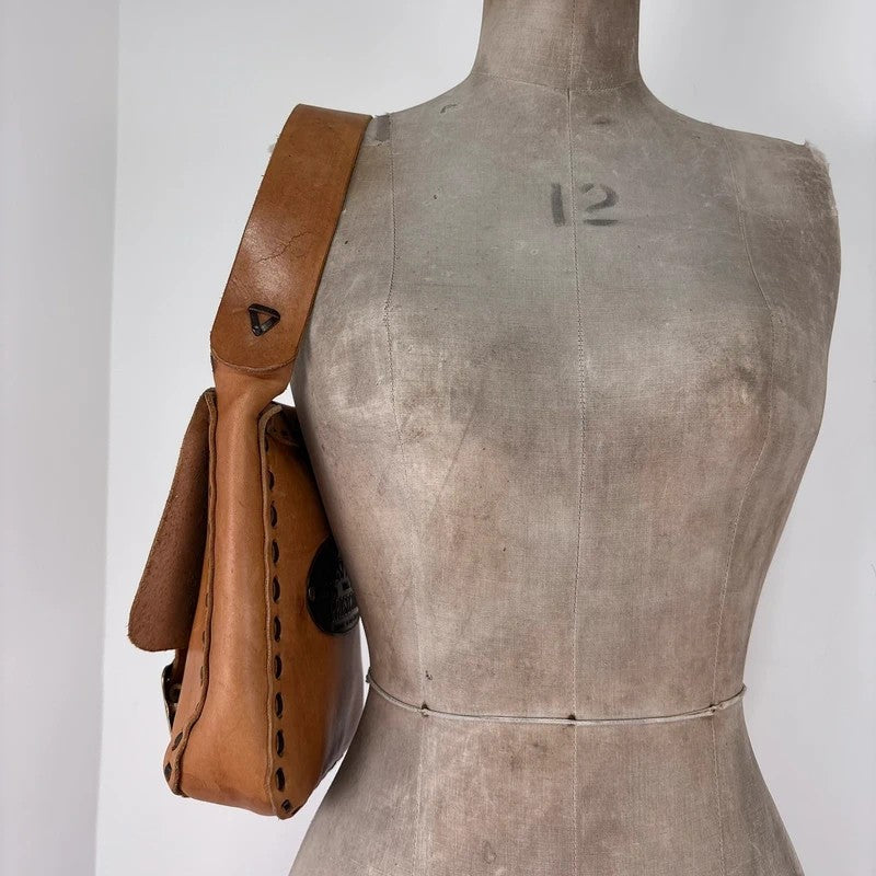 Tan cargo buckle western shoulder bag
