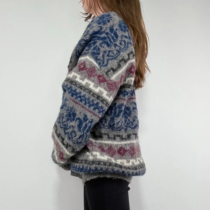 oversized knitted wool cardigan