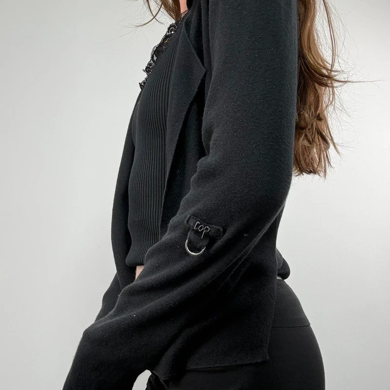 Black cop copine utility cardigan