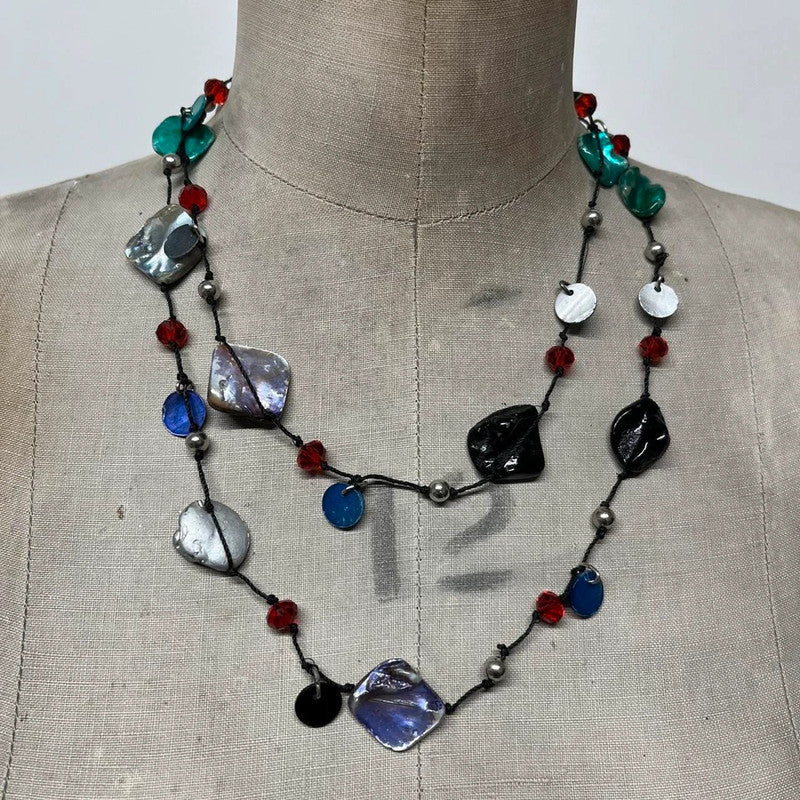 Chunky boho Pearl layered necklace