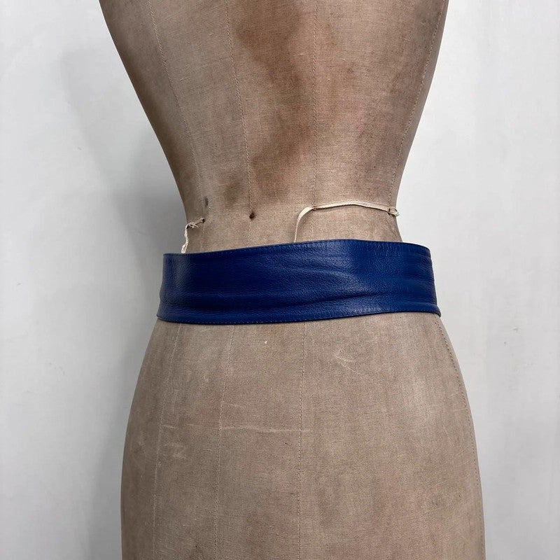 thick blue leather belt