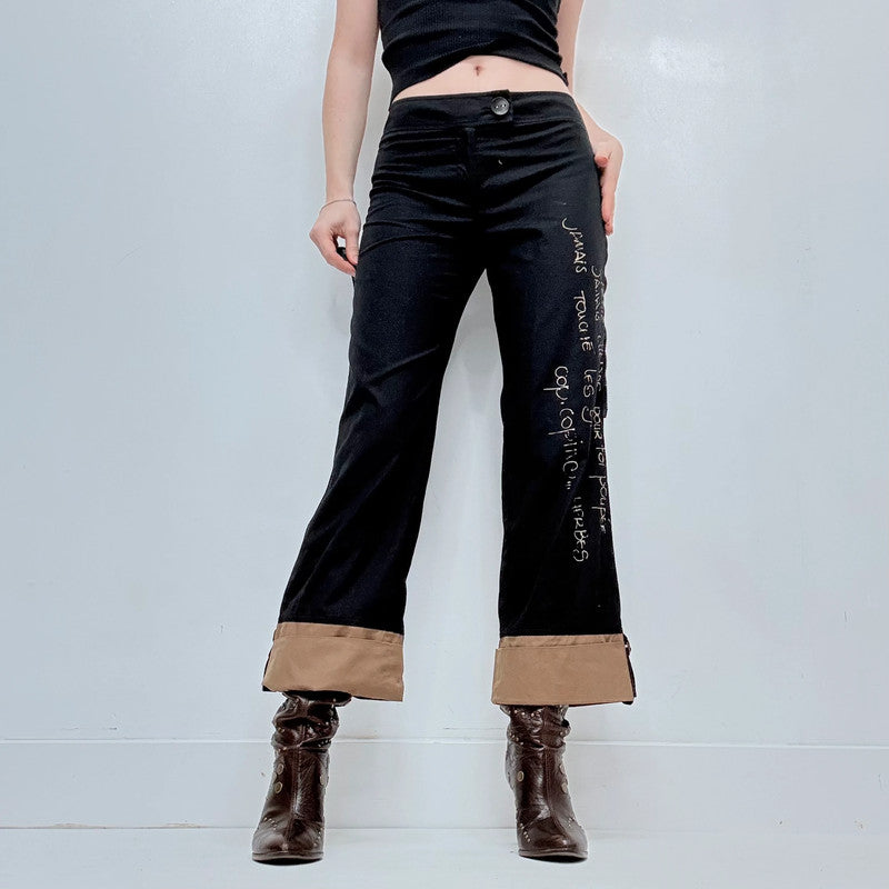 black cop copine flared trousers