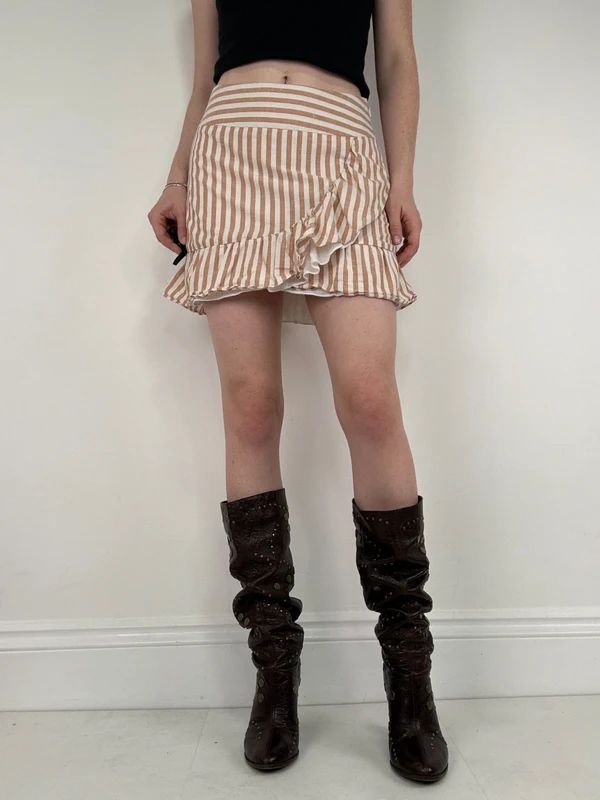 Ruffle pinstripe mini Sezane French Skirt