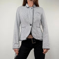Pinstripe Flared Military Jacket