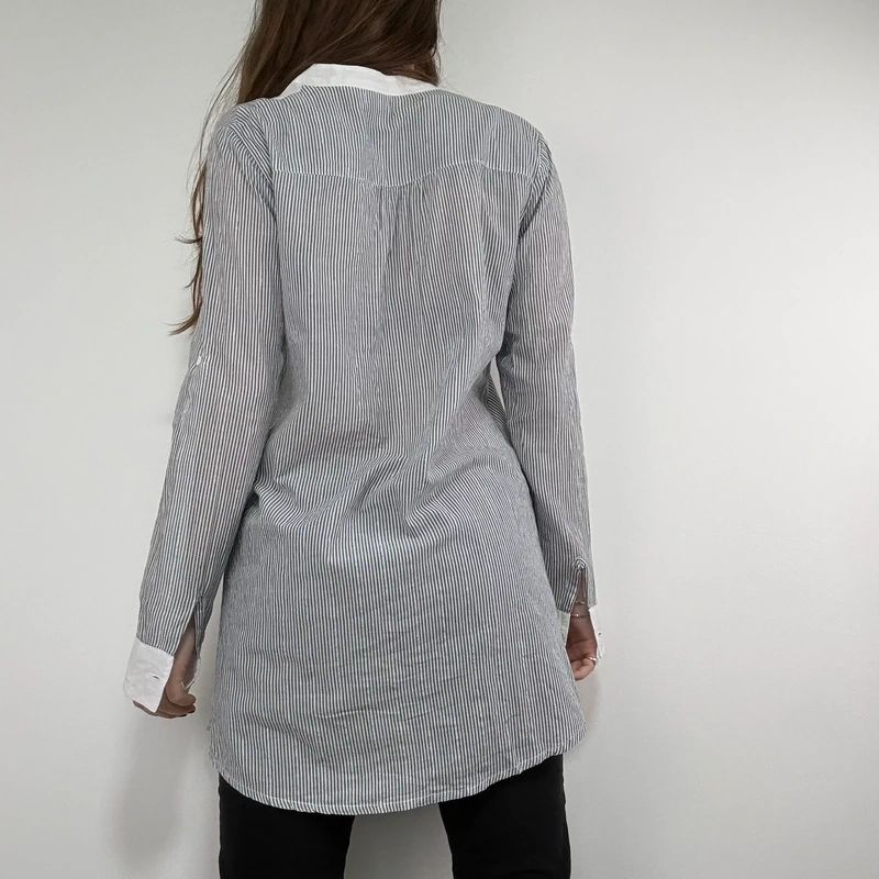 pinstripe cotton long shirt