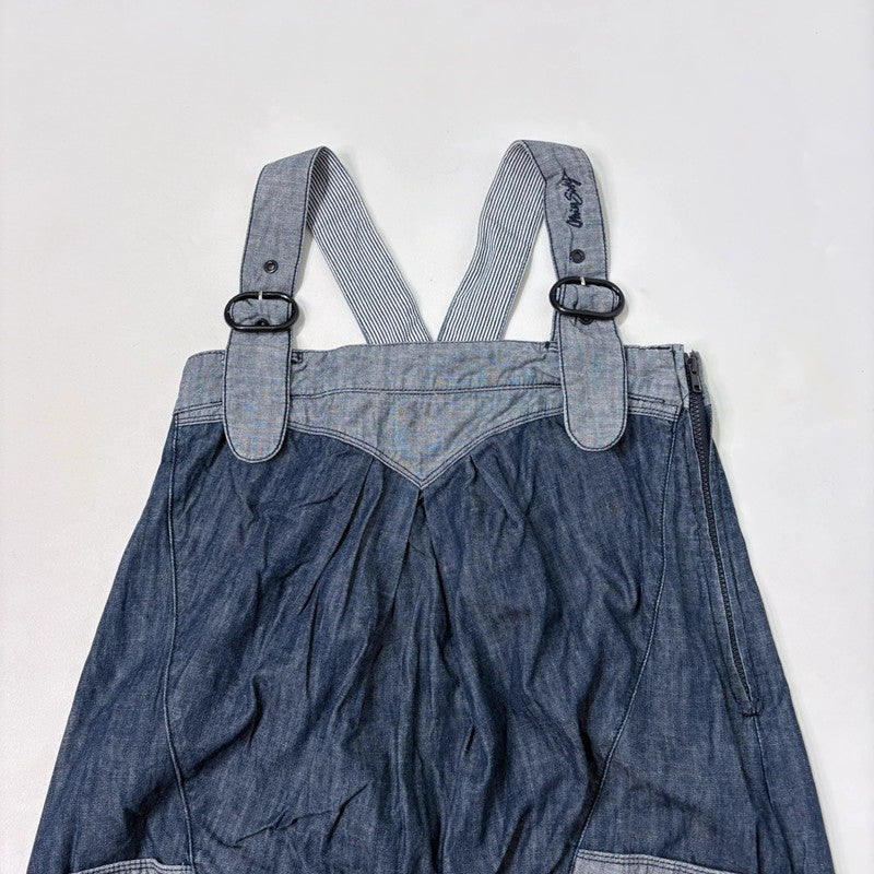 Miss sixty denim pleated pinafore dress