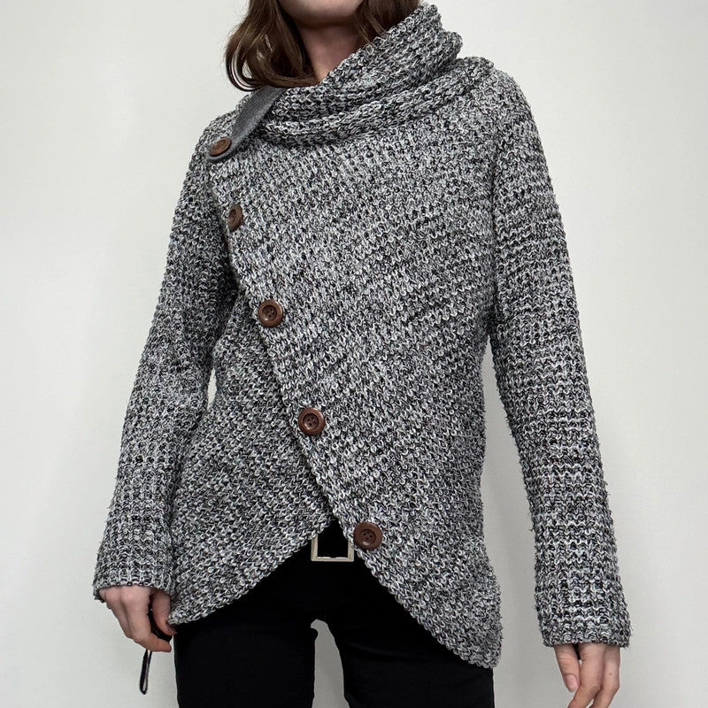 asymmetric slouchy button jumper