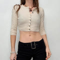 cream cropped cashmere cardigan