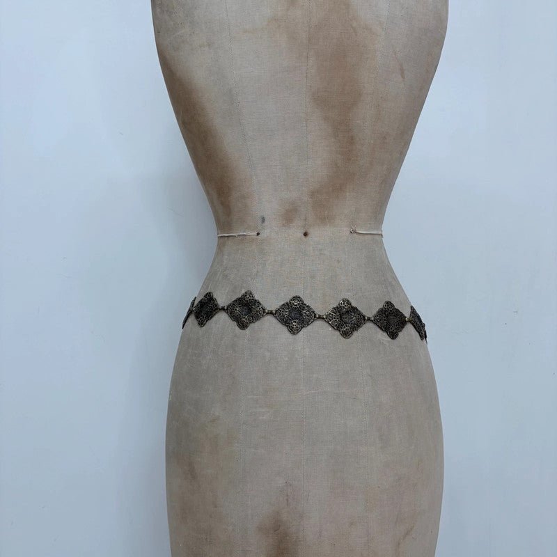 chunky brass metal waist chain belt