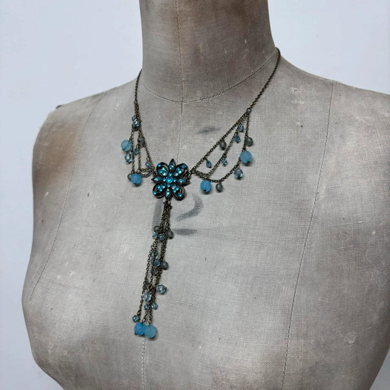 Flower fairy gemstone necklace