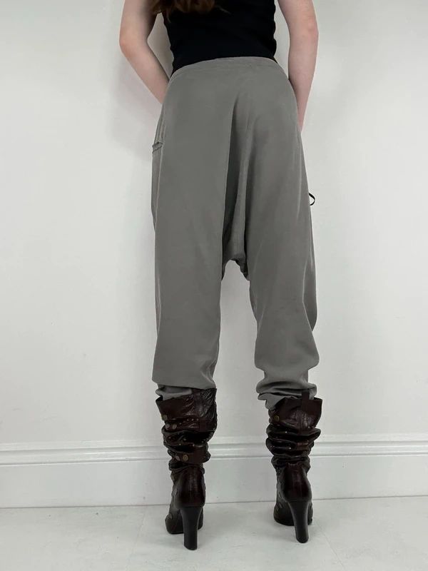 Silver slinky harem pants batwing trousers