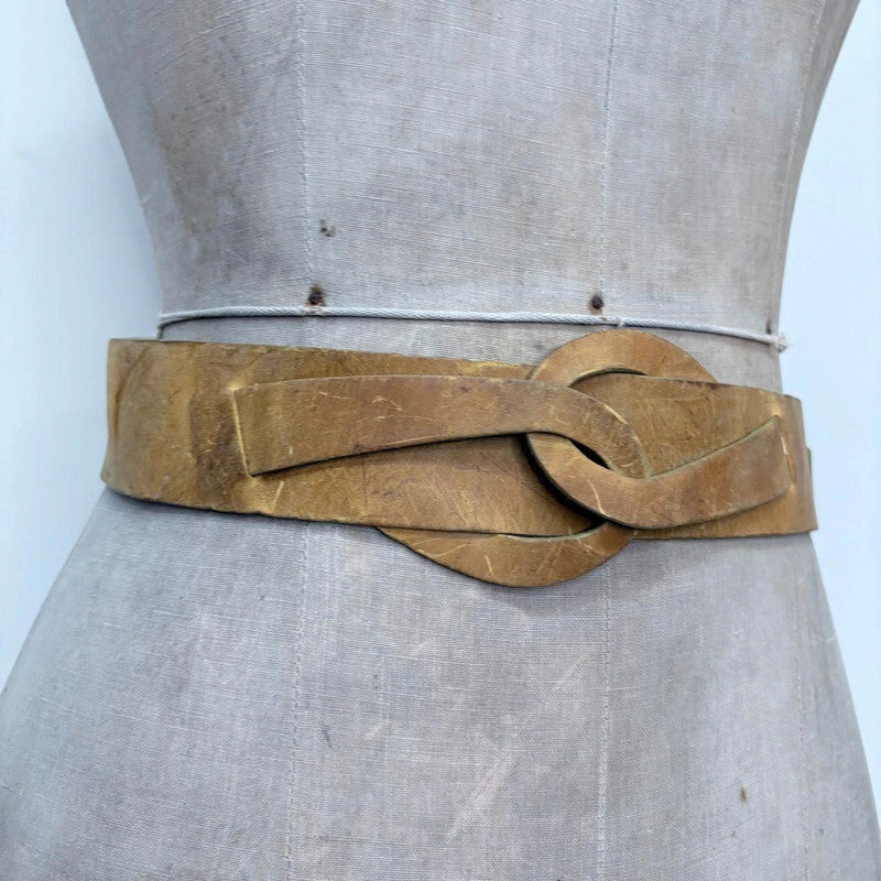 tan leather twist belt