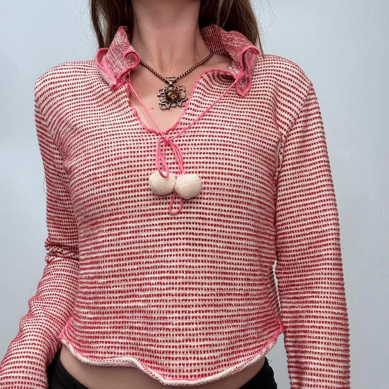 pink flared cropped knit diesel jumper
