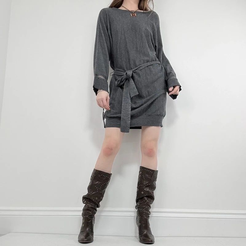 grey knitted Zadig & voltaire slouchy mini dress