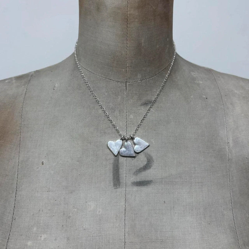 silver heart charm necklace