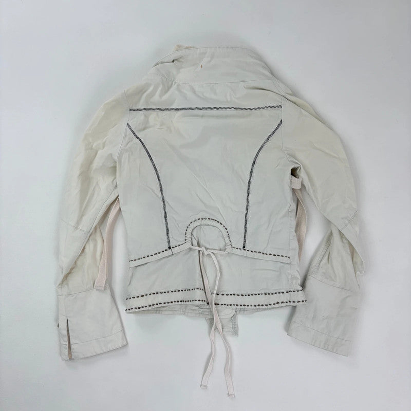 cream utility cropped fitted jacket